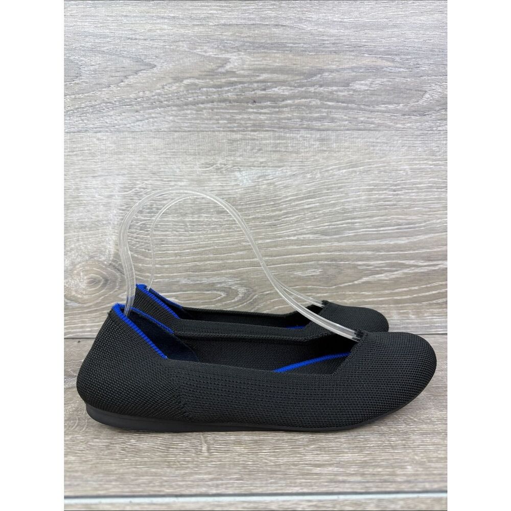 Rothy’s “The Flat” Black Knit Women’s Sz 7.5 Slip-On Round Toe Ballet Flats